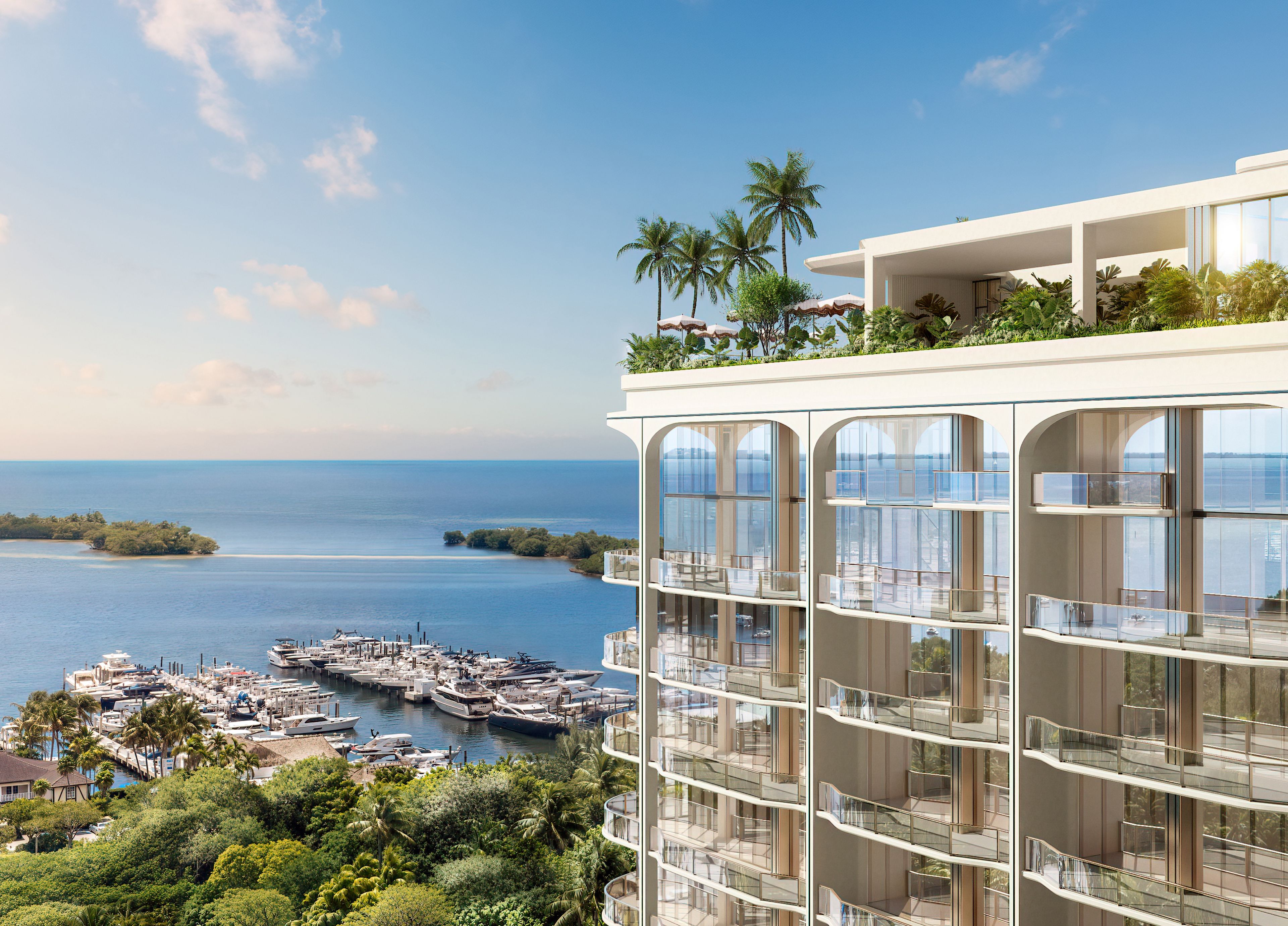 Raffles Residences Coconut Grove, seen from the bay